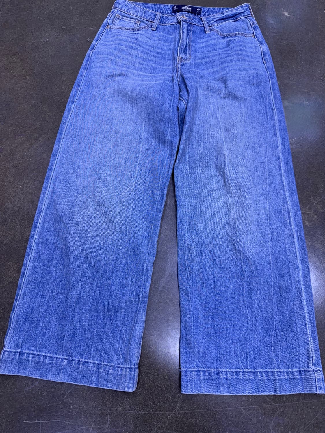 홀리스터 하이라이즈 큐롯 중청 워싱 데님팬츠 27 상품이미지4