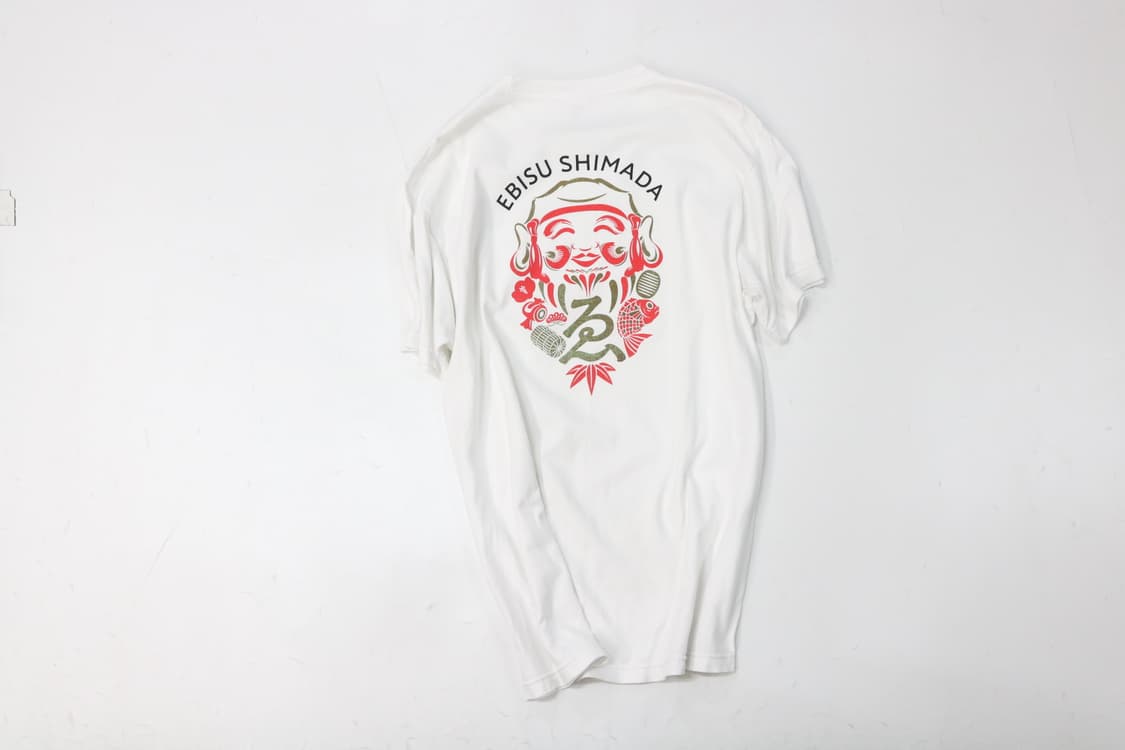 EBISU SHIMADA 에비스 시마다 재팬 그래픽 화이트 반팔 티셔츠 상품이미지2