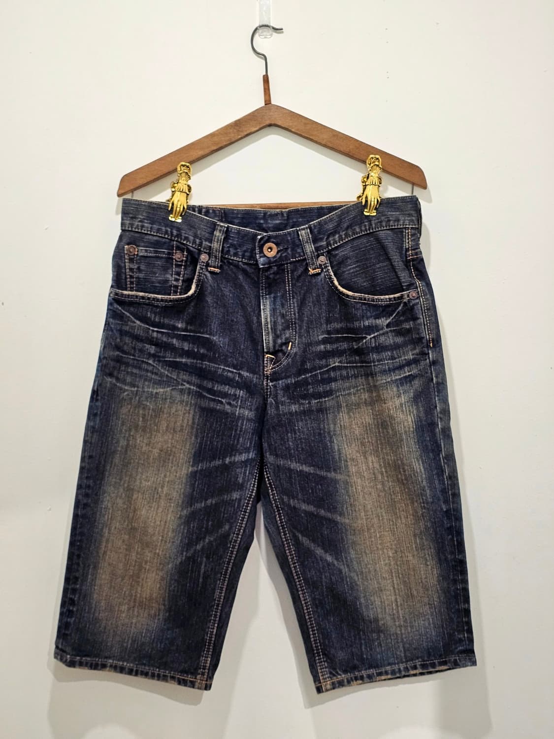 00's EDWIN 워싱 신치백 버뮤다팬츠 상품이미지1