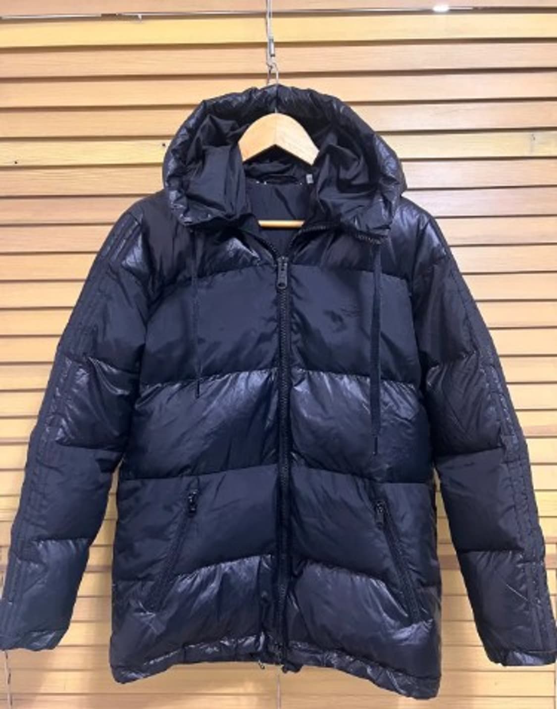 아디다스 남여공용 블랙후드패딩점퍼 90 상품이미지3