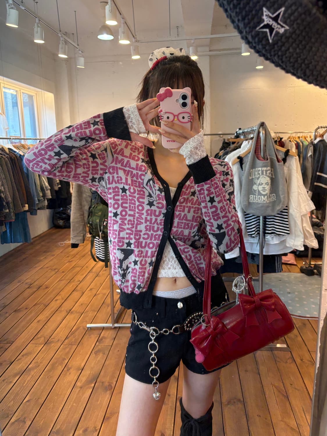 히스테릭글래머 핑크 스타 가디건 상품이미지3