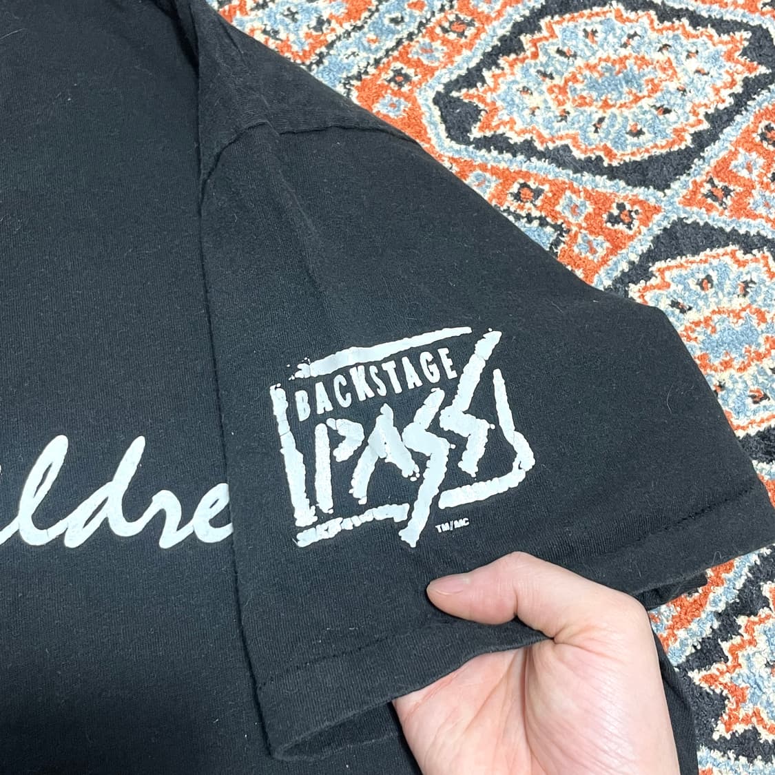 빈티지 스펠 프린팅 블랙 반팔티셔츠 남성XL 상품이미지4