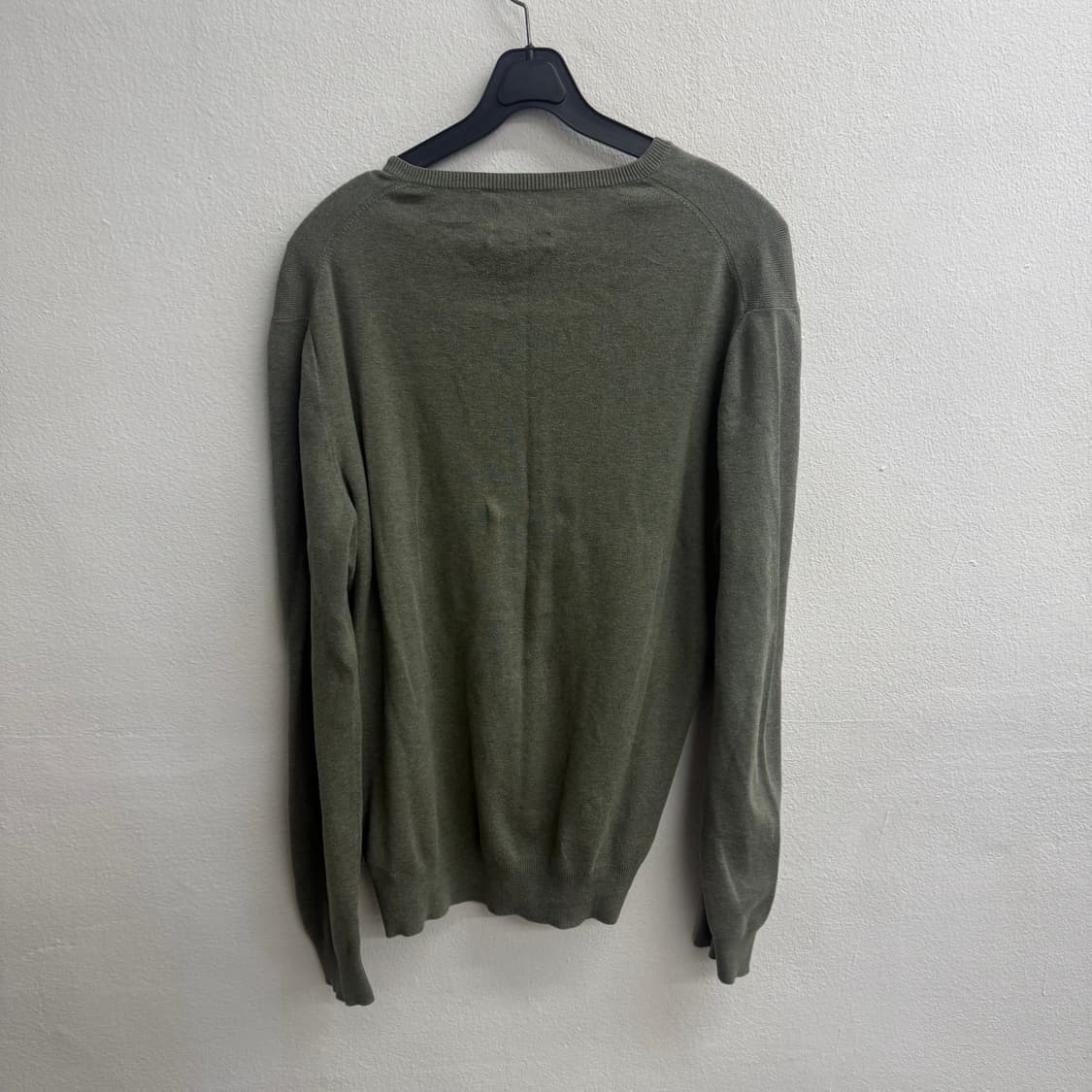 폴로 랄프로렌 피마코튼 브이넥 카키 니트 M 상품이미지4