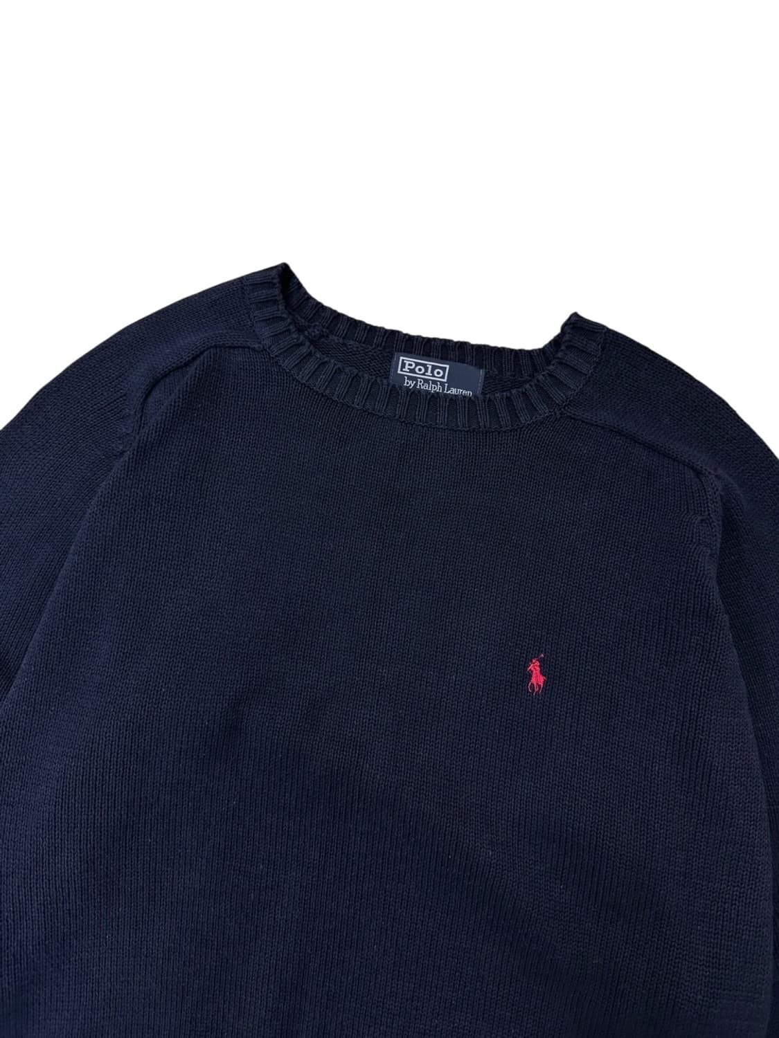 90s 폴로 코튼 니트 네이비 (XL) 상품이미지2