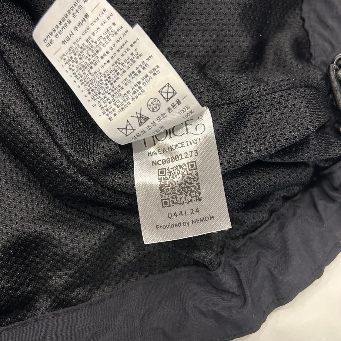 [L] NOICE 노이스 나일론 아노락 반집업 바람막이 블랙 A596 상품이미지7