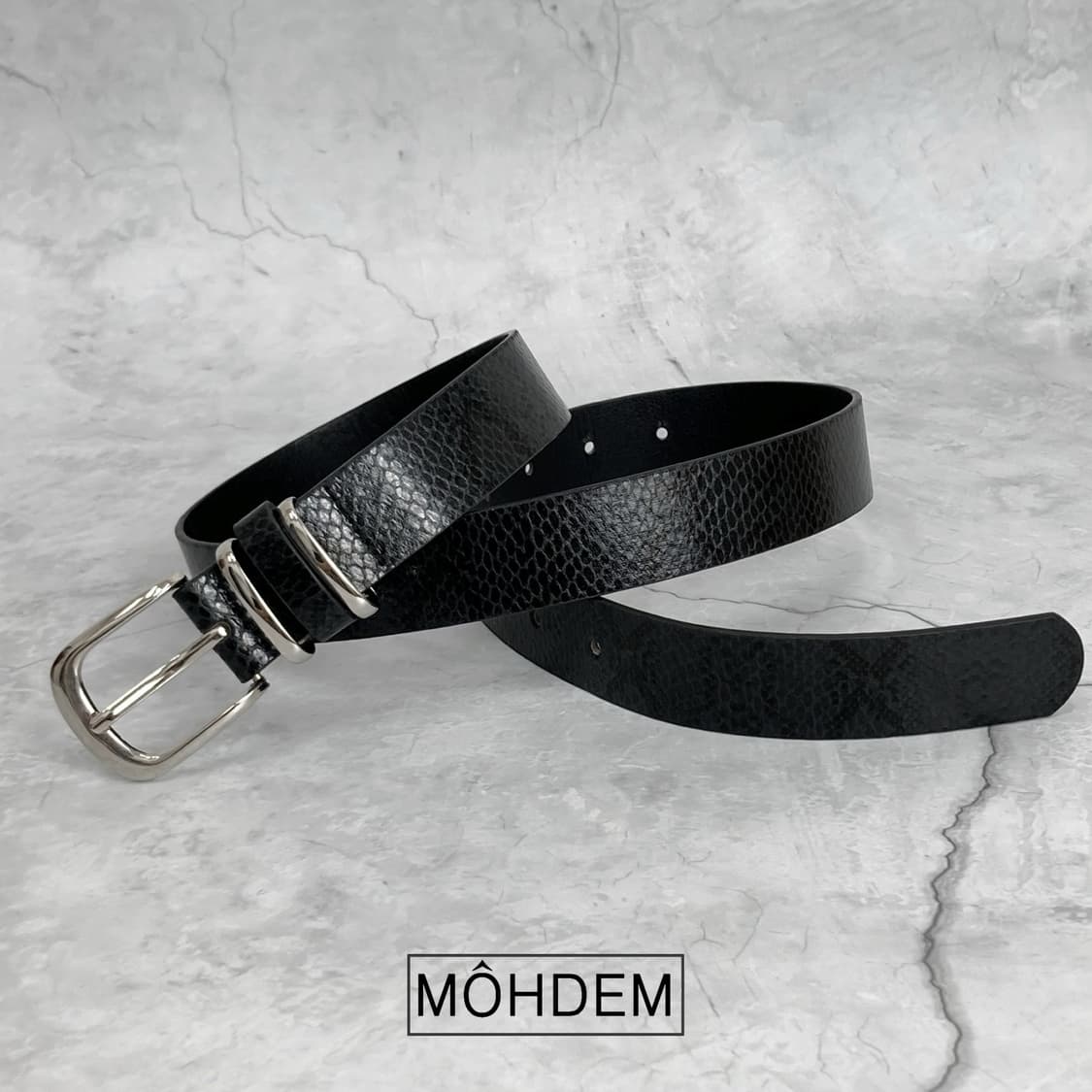 [Unisex] 뱀피 파이톤 벨트 블랙 상품이미지5