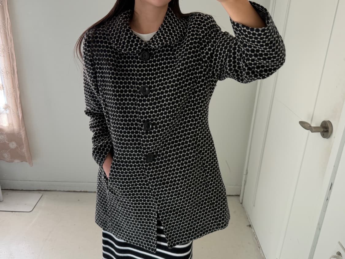 일본빈티지 도트 코트자켓 상품이미지1