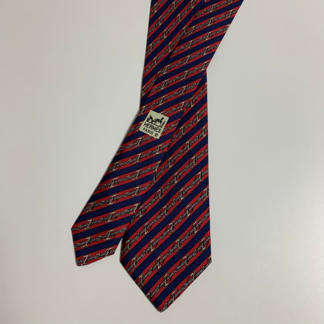 에르메스(HERMES) 스트라이프 넥타이 기하학적패턴 A+ 최상급 상품이미지3