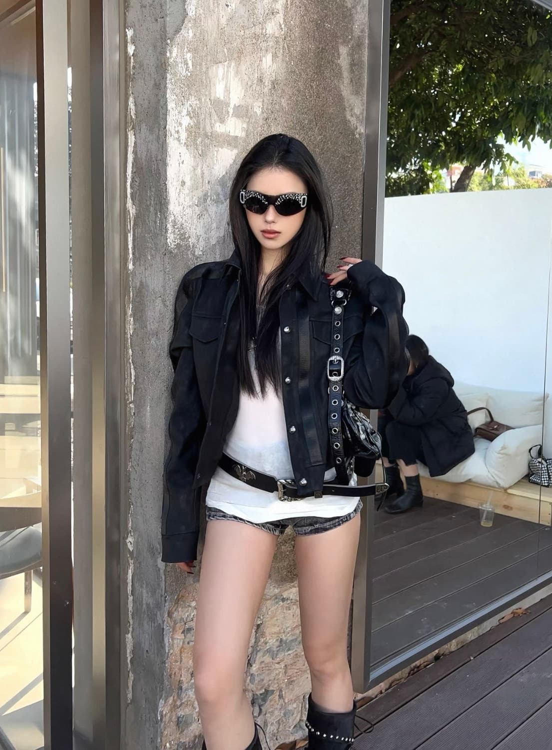 Visual Core Leather Cropped Jacket 상품이미지4