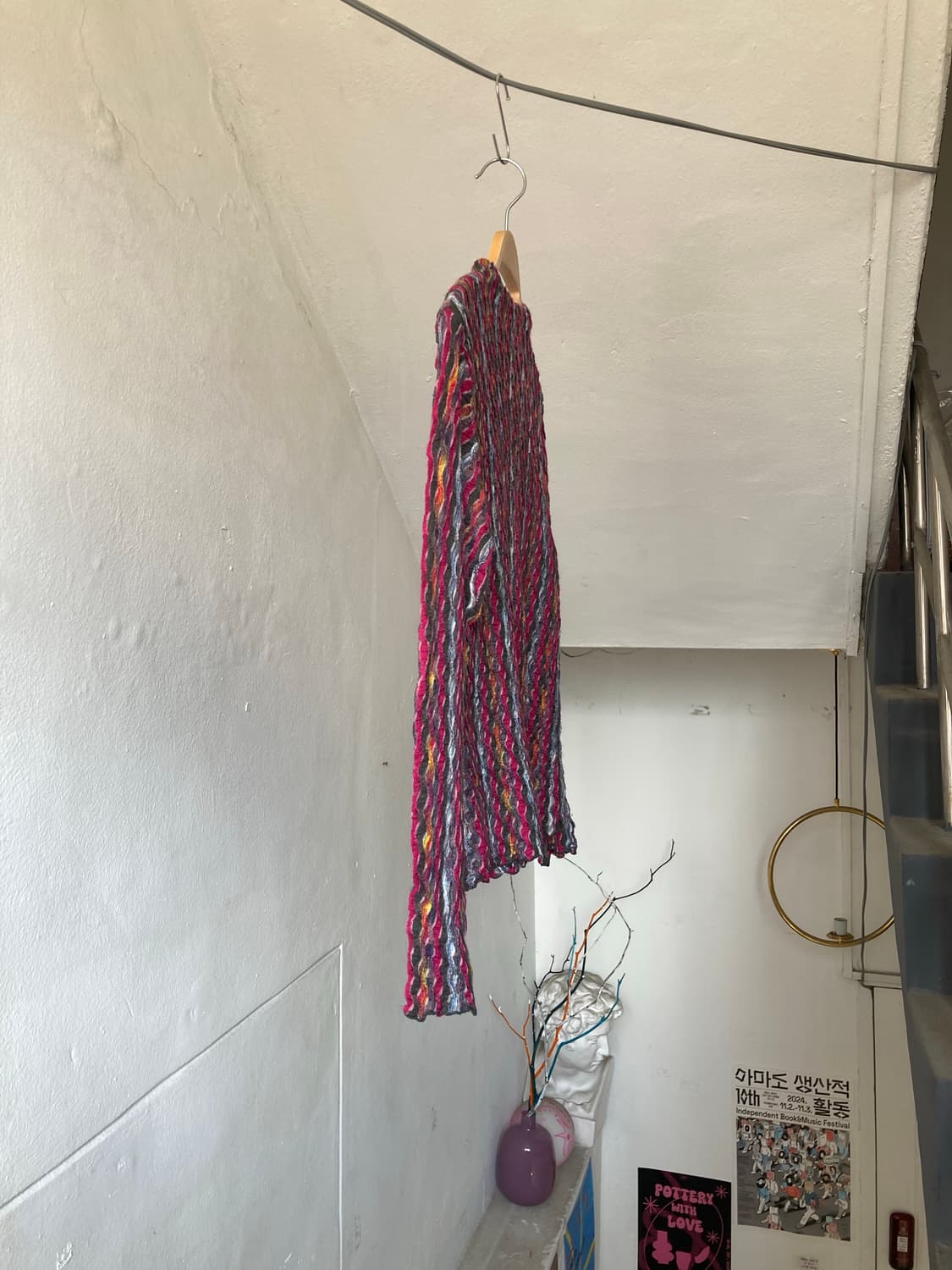 베이직 직조 긴팔 컬러믹스 케이블 니트 상품이미지7