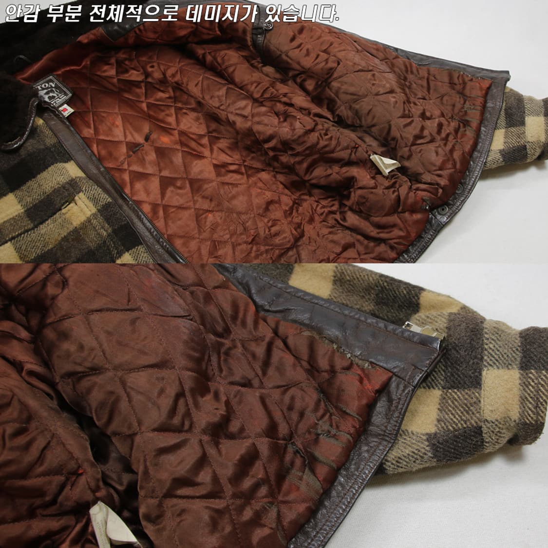 (착용컷) BOSTON 플란넬 체크 레더 자켓 (남성용 103) 상품이미지7