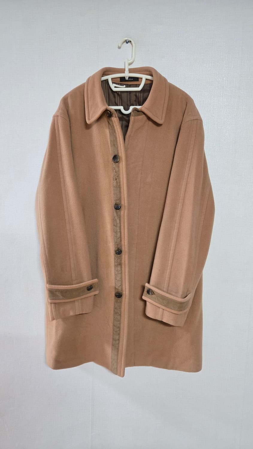 ZIOZIA 남성 베이지 모직 코트, 겨울 코트. 상품이미지2