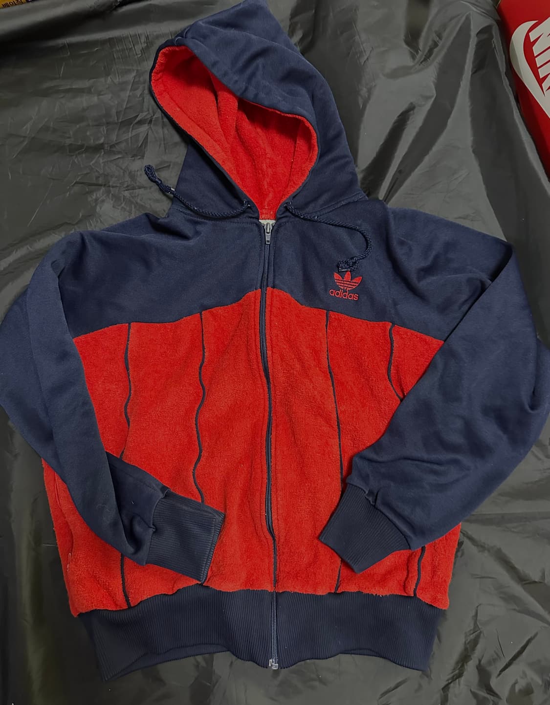 80s 아디다스 빈티지 후드 집업 져지 상품이미지1