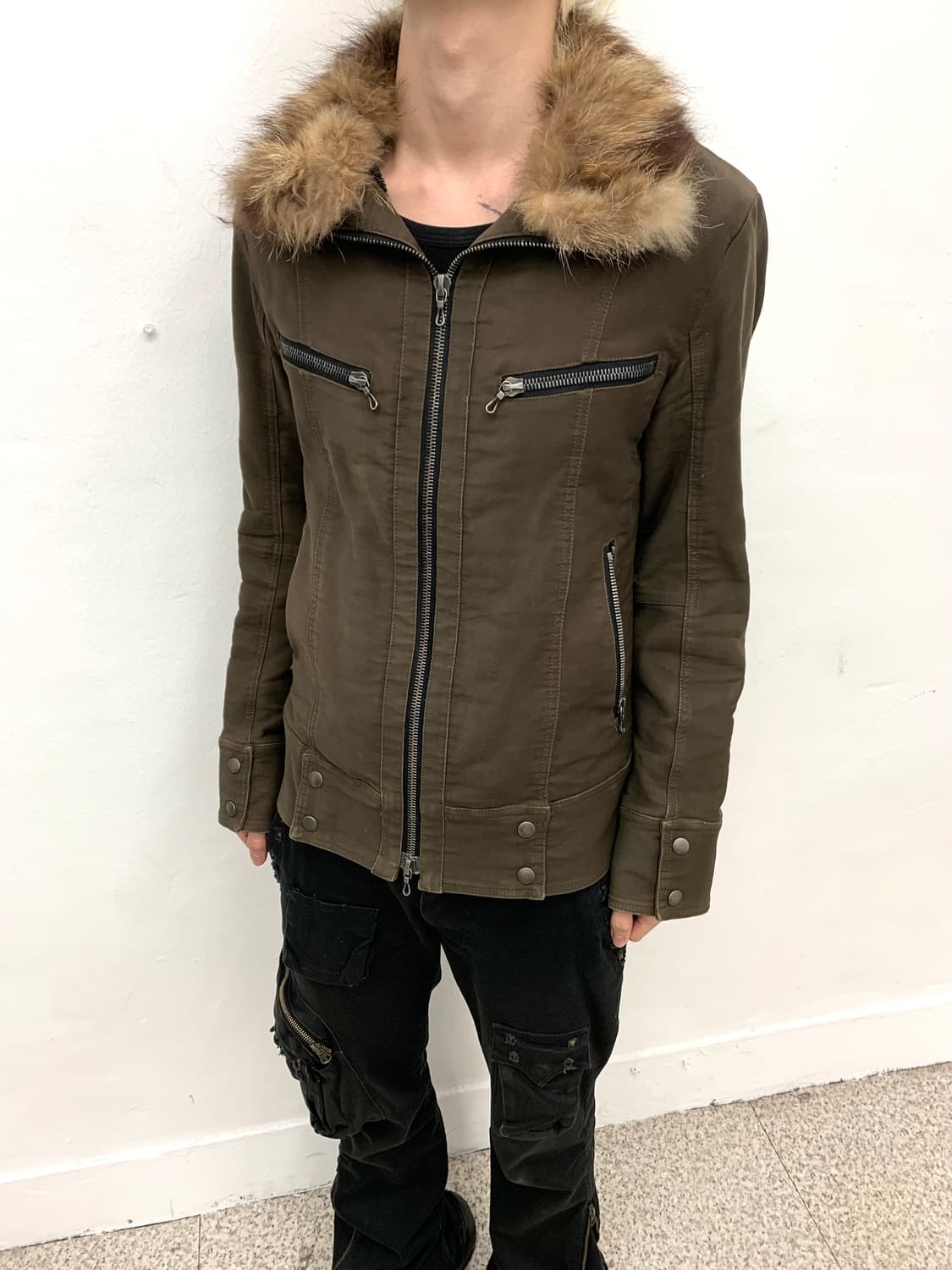 Shellac fur trimmed rider jacket   상품이미지8