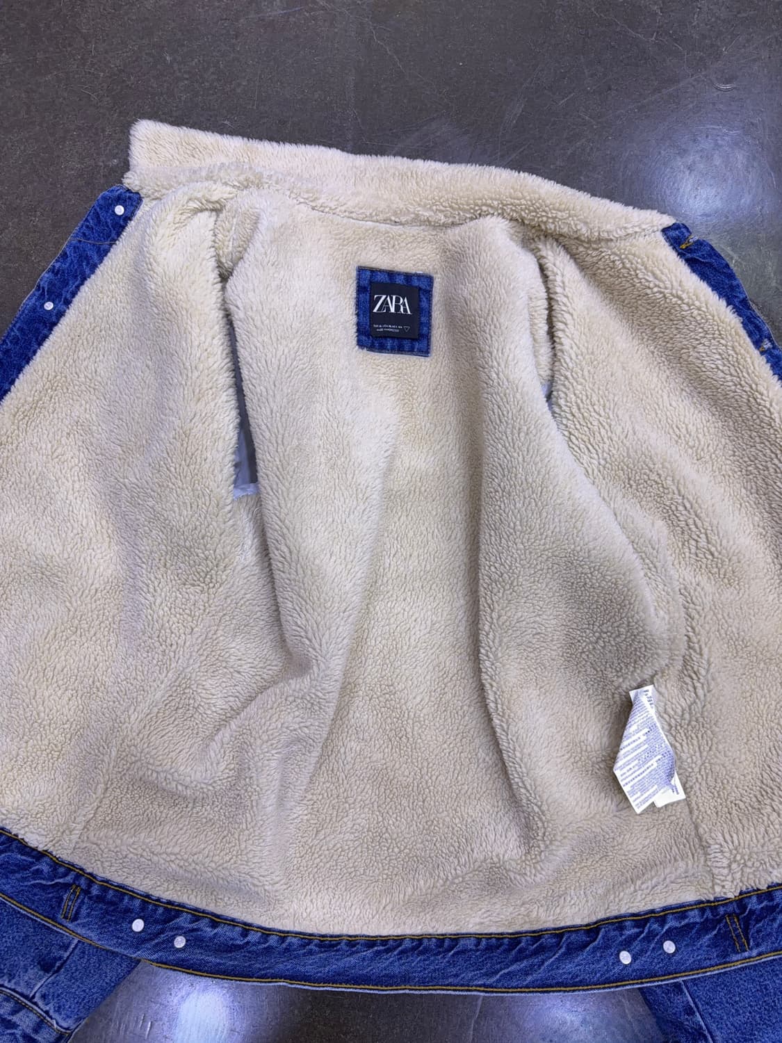 자라 쉐르파 양털 데님자켓 청자켓 XL 상품이미지9