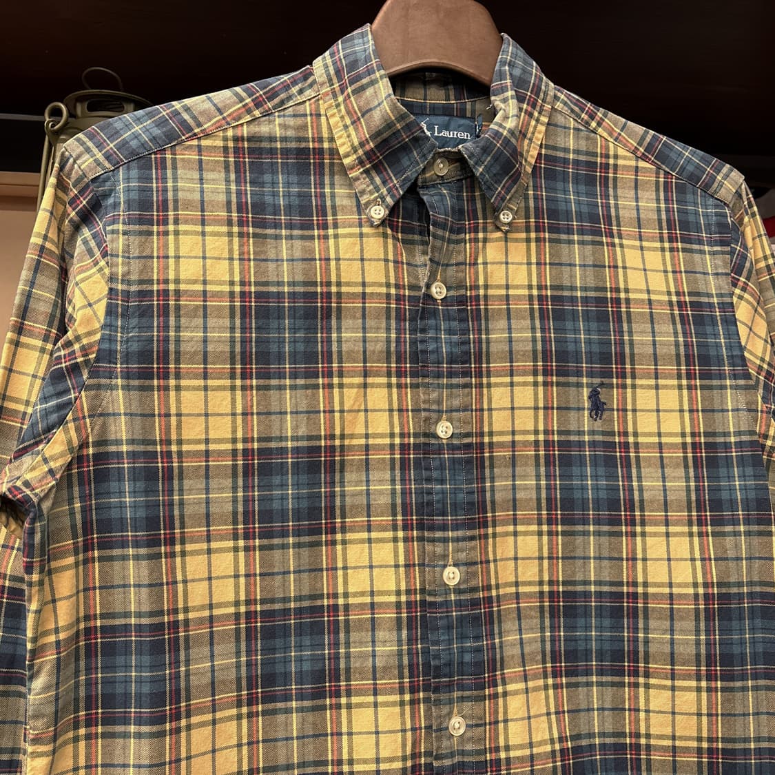 90s 폴로 랄프로렌 클래식핏 타탄체크 버튼다운 셔츠 N750 상품이미지3
