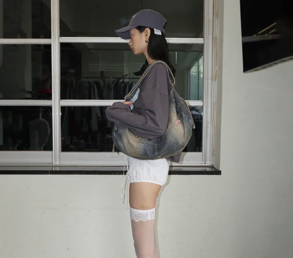 Washed Denim Duffle Bag Vintage Tint 상품이미지3