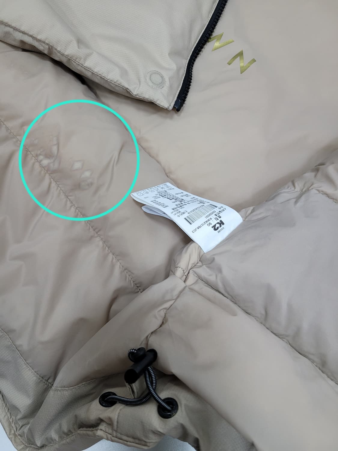 K2 21FW 수지 씬에어 라이트 구스 다운 패딩 / 여 90 샌드베이지 상품이미지7