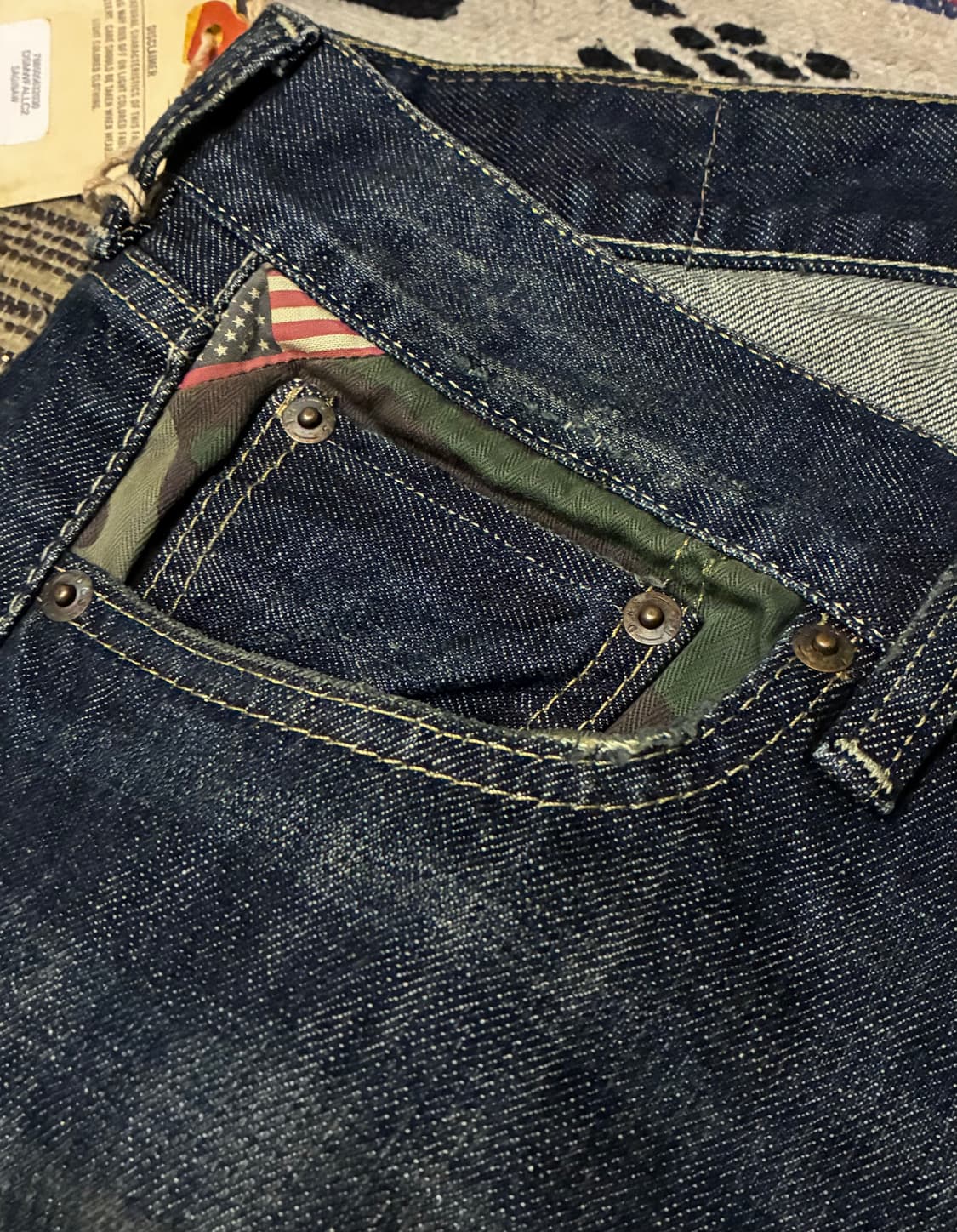 (32~34)데님앤서플라이 랄프로렌 카모포켓 워싱 데님 청바지 rrl 상품이미지3