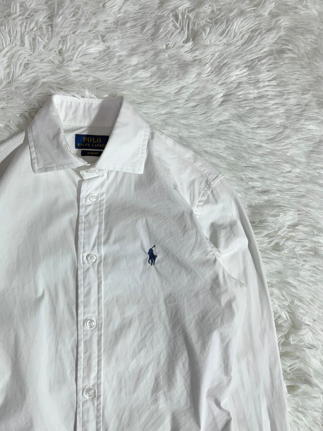 폴로 화이트 딱붙 포니 셔츠 상품이미지5