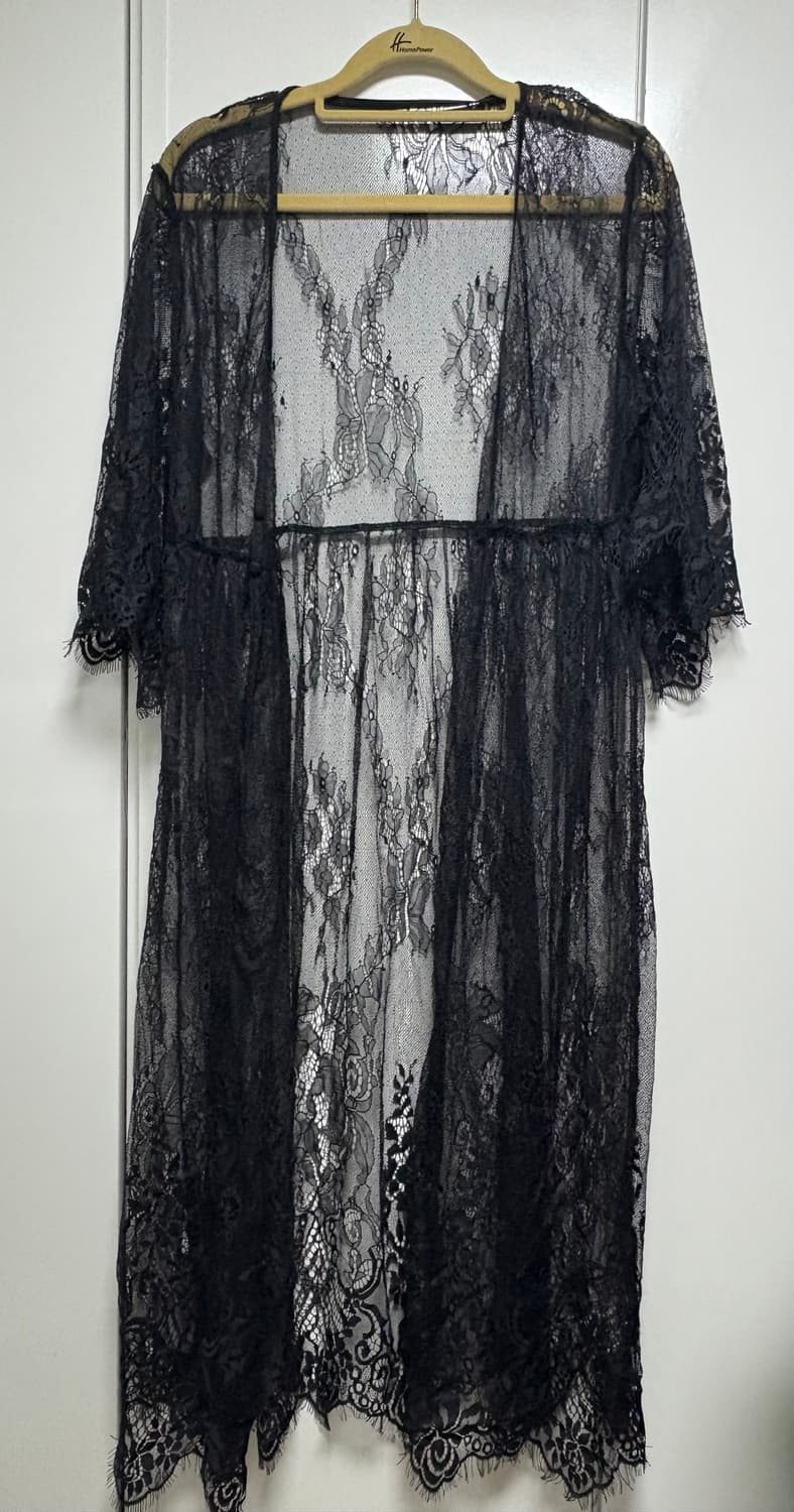 일본빈티지 고딕펑크 블랙시스루 로브 롱가디건 상품이미지1