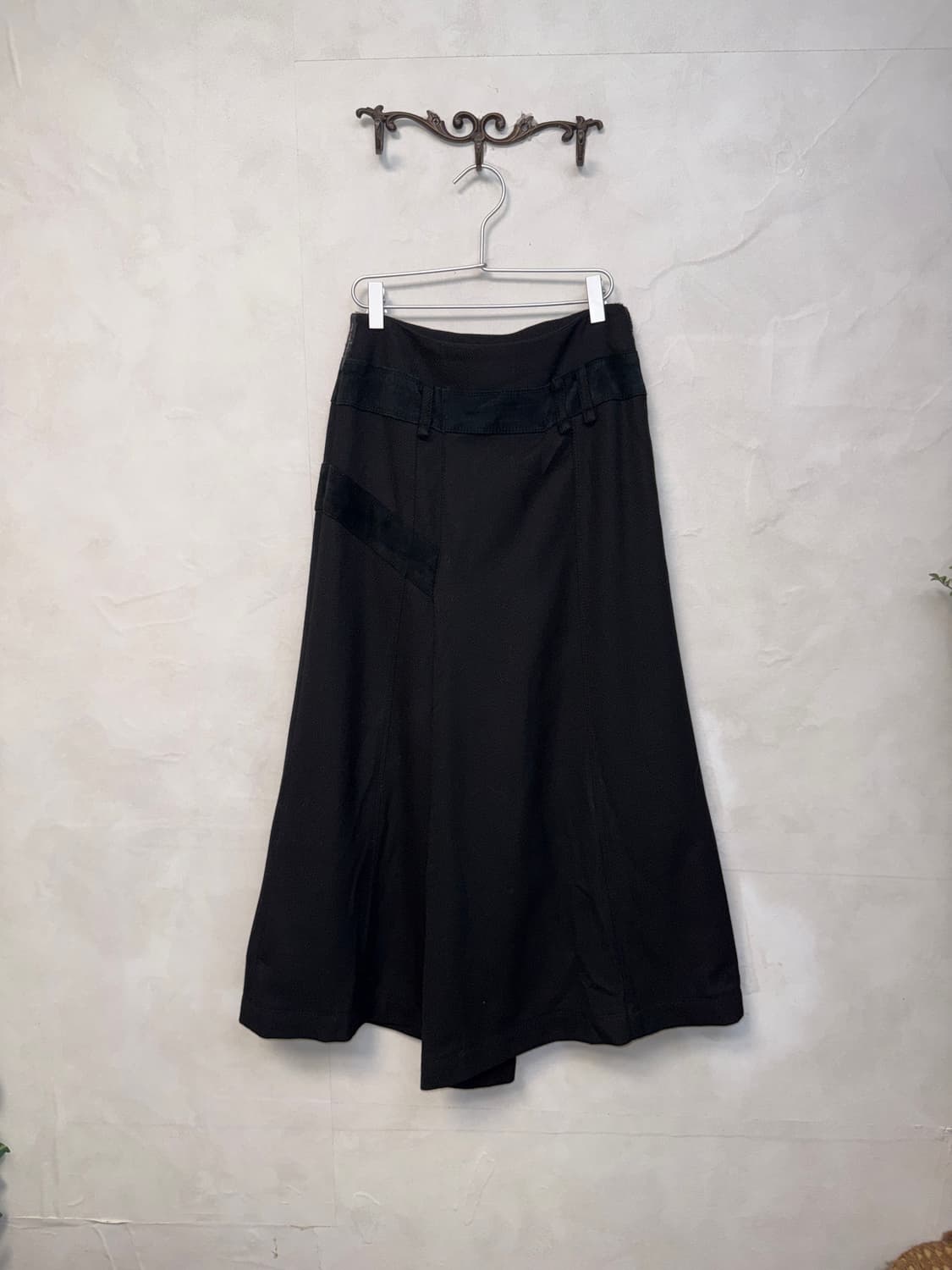 DOHO black suede wool wrap skirt pants 상품이미지3