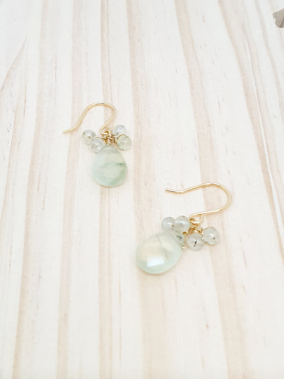 청포도석 그린 프레나이트 귀걸이 상품이미지1