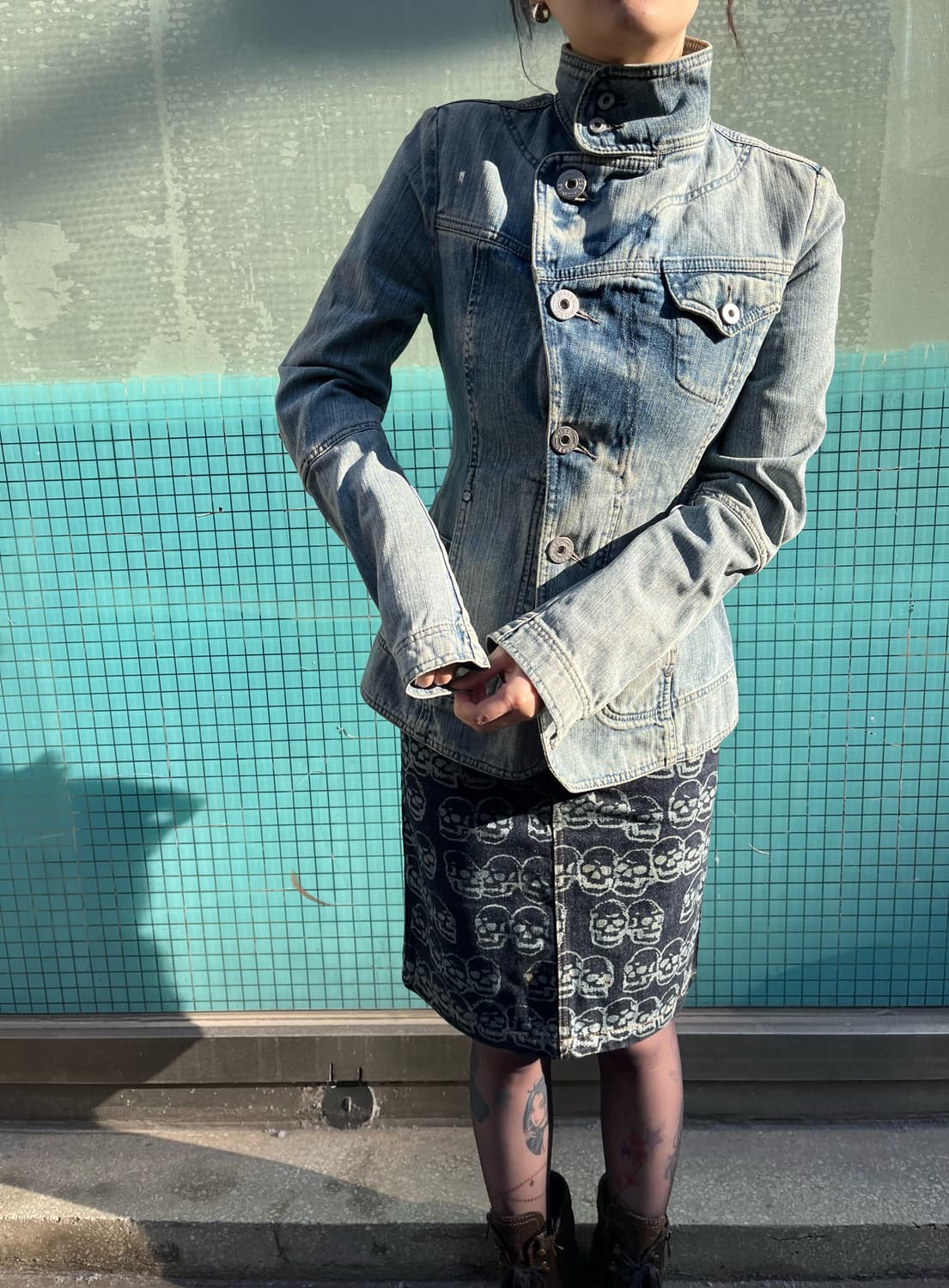 디젤 비대칭 라이더 데님 자켓 상품이미지9