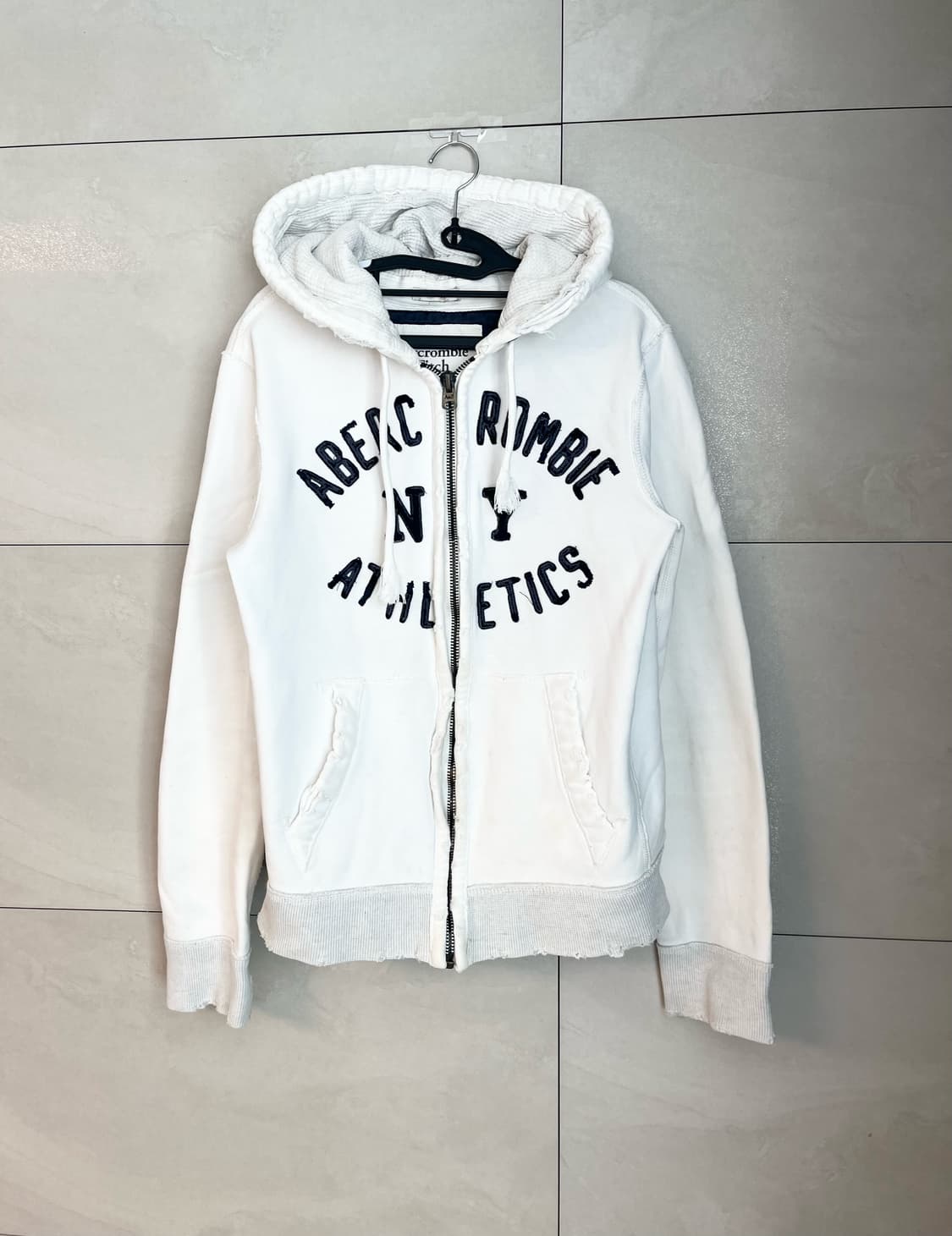 아베크롬비 스펠로고 화이트 대장 후드집업 [L] 상품이미지3