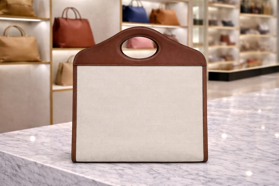 [S급] 버버리 투톤 캔버스 토트백 미디움 화이트 판매합니다!!! 상품이미지2