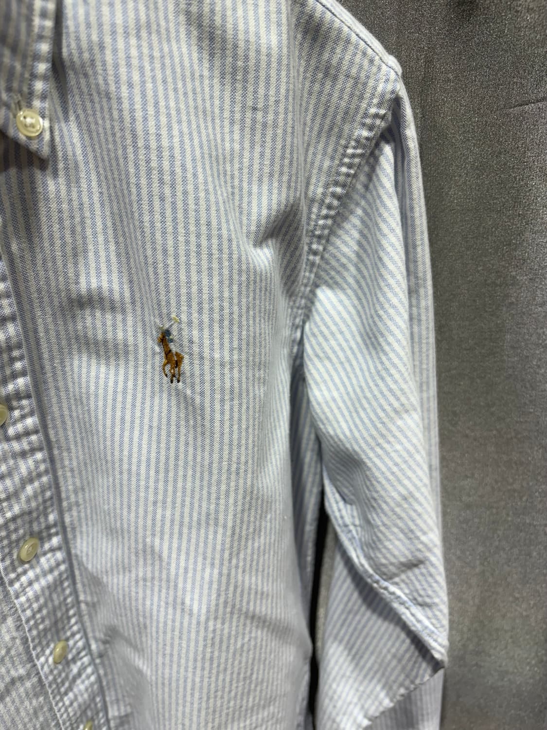 4 폴로랄프로렌 스트라이프 배색 화이트 셔츠 상품이미지4