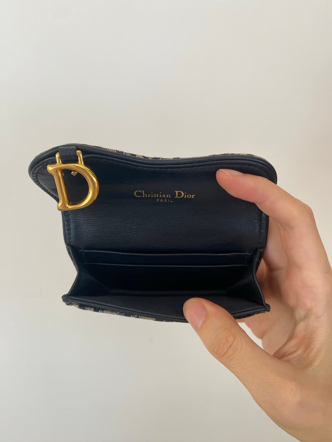 디올 새들 블룸 카드 지갑 (블루 오블리크 자카드) 상품이미지3