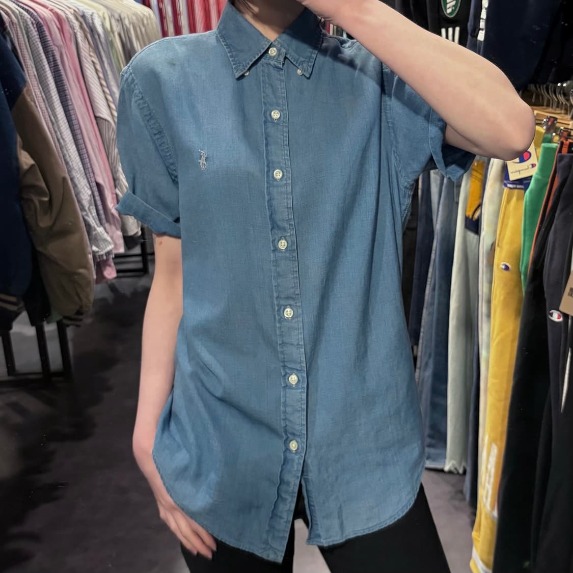[IM] PoloRalphLauren 폴로 랄프로렌 반팔 셔츠 데님 블루 상품이미지2