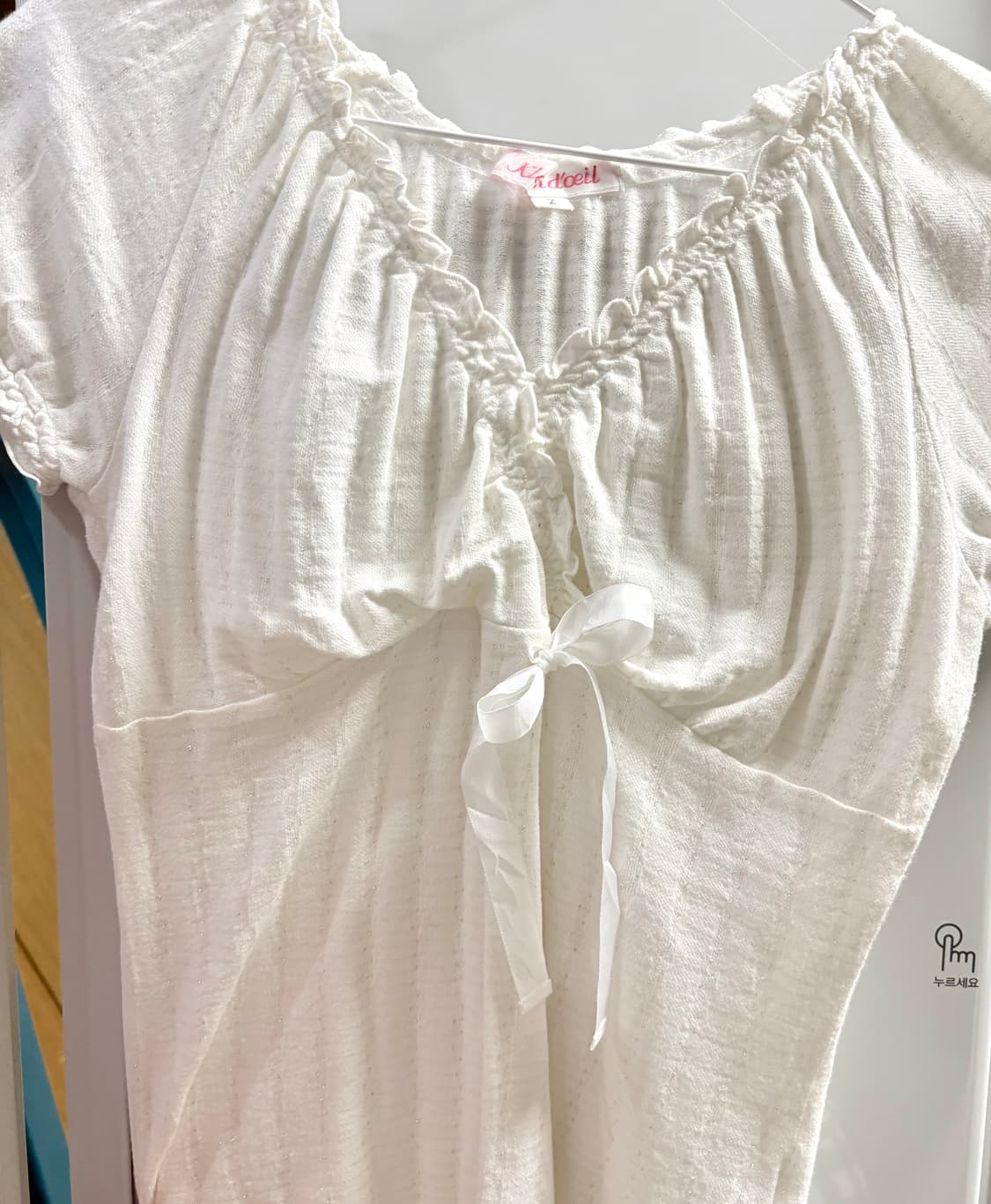 페어리깔 러블리 화이트 반팔 블라우스 상품이미지1