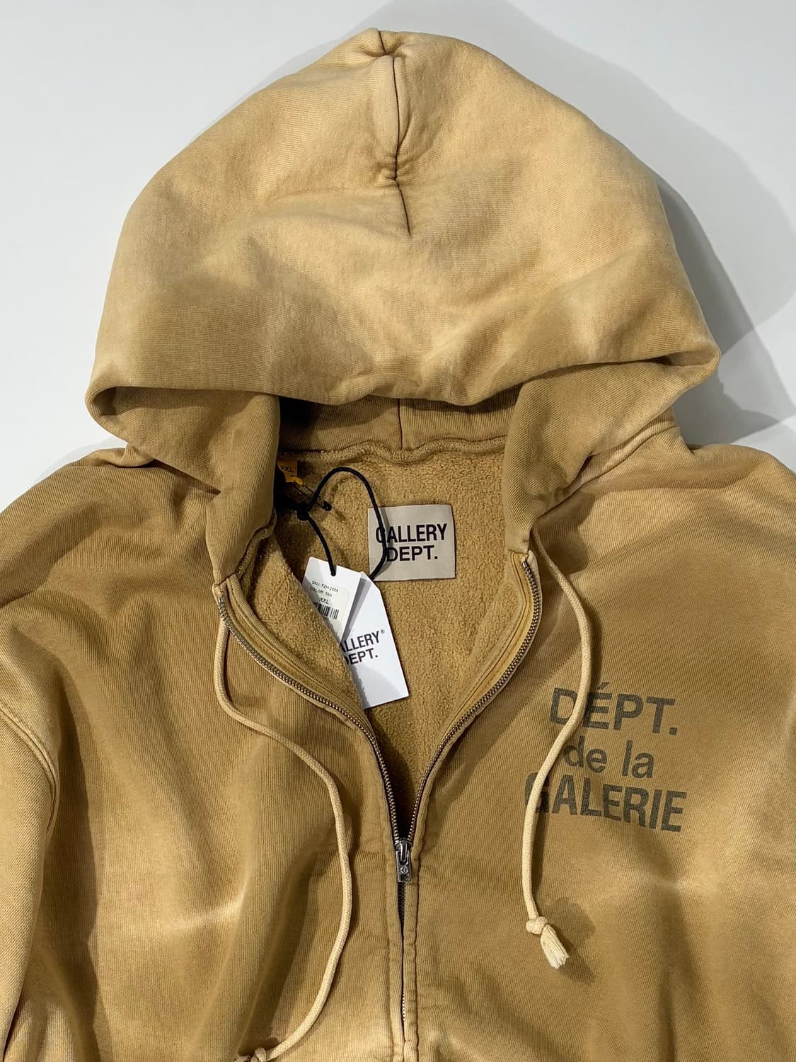 갤러리 디파트먼트 선페이드 프렌치 로고 후드 집업 탄컬러 XXL사이즈 상품이미지2