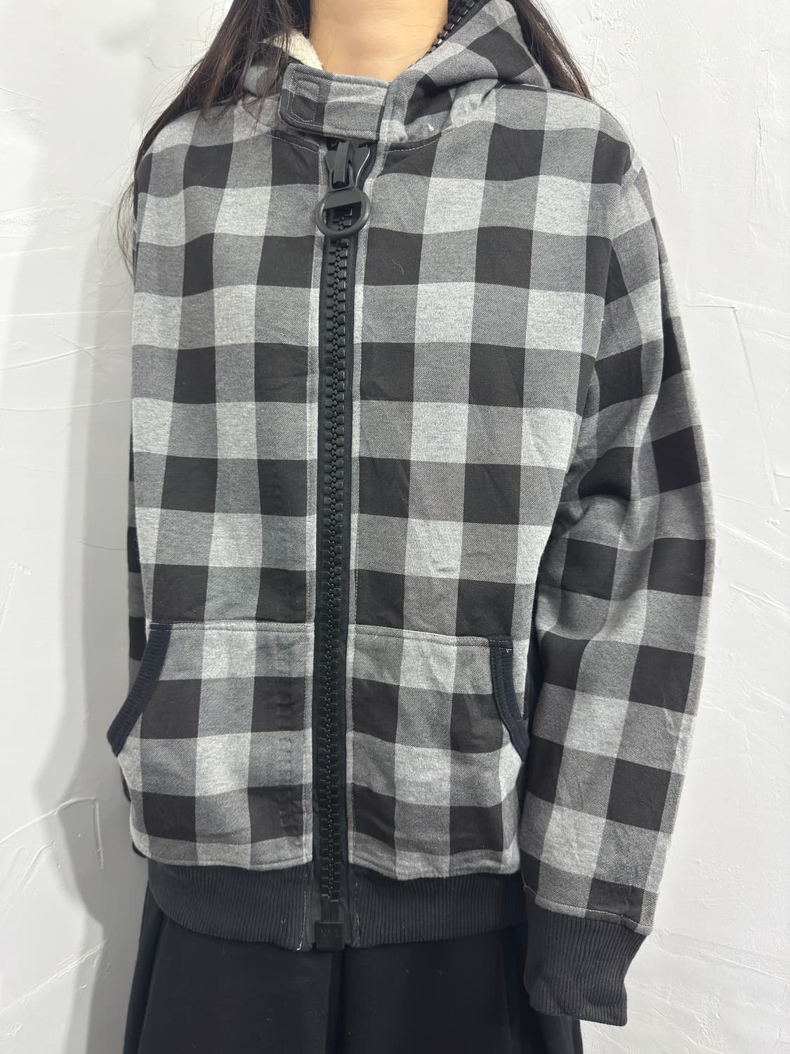 one after 99 check hood zipup 상품이미지2