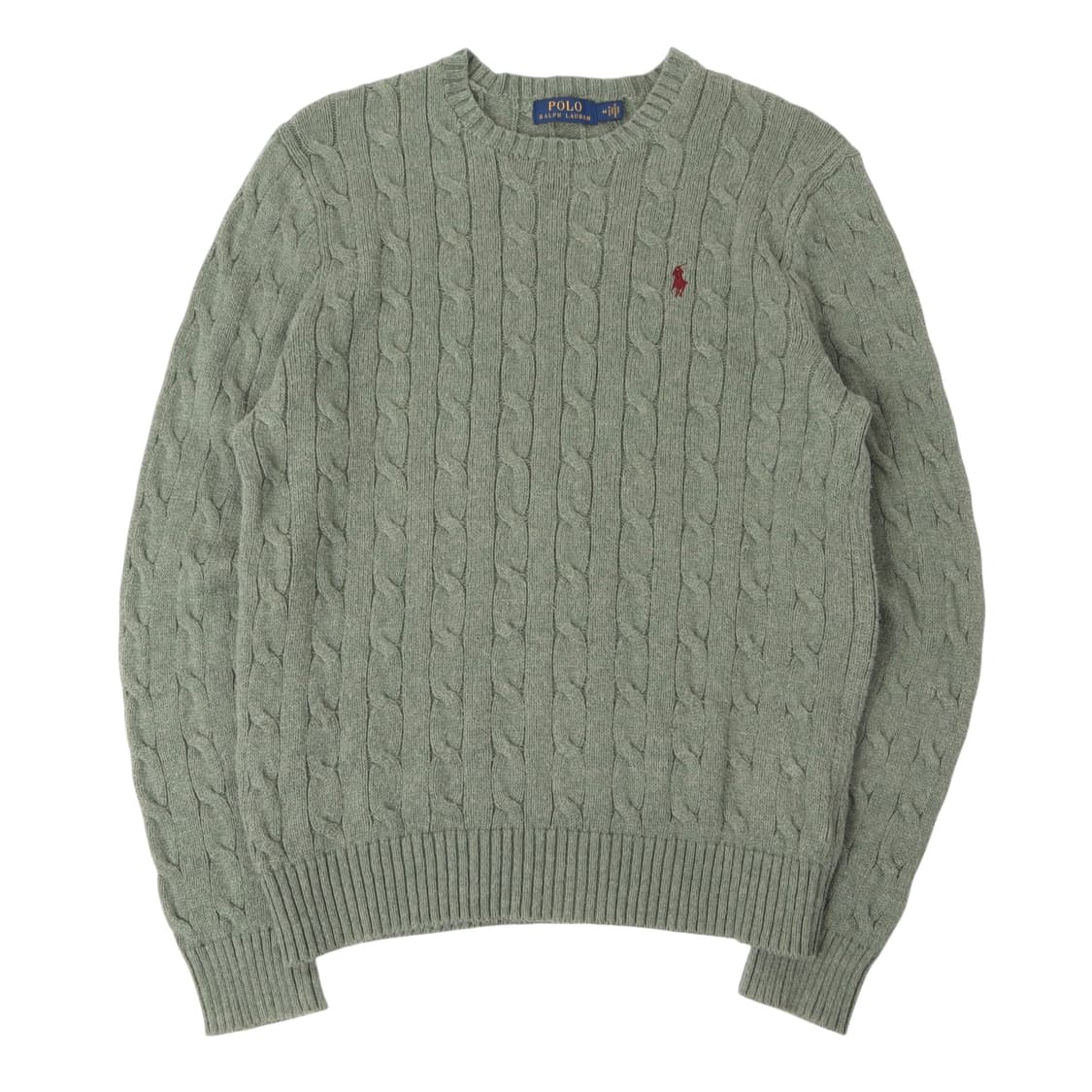 폴로 랄프로렌 그린 코튼 케이블 니트 스웨터 상품이미지1