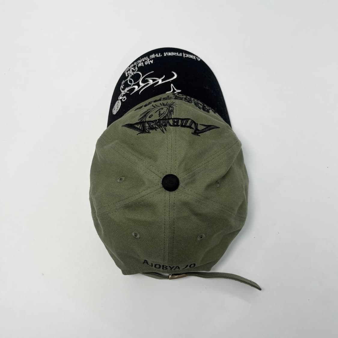 AJOBYAJO 그래픽 자수 볼캡 그린 상품이미지3