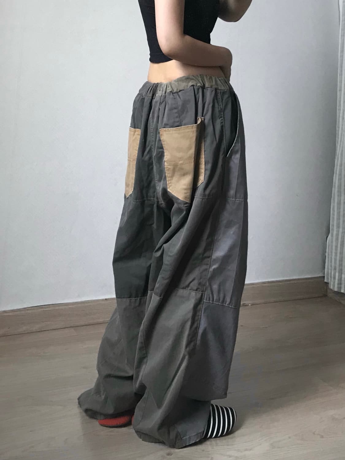 Patchwork khaki made balloon pt 상품이미지1