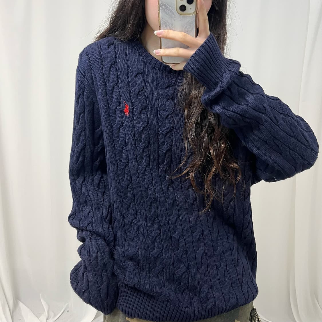 Polo Ralph Lauren navy cable knit 상품이미지3