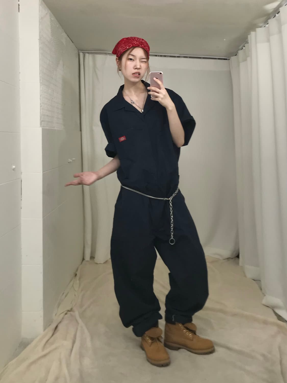 🏭 디키즈 네이키 하프 점프수트 상품이미지1