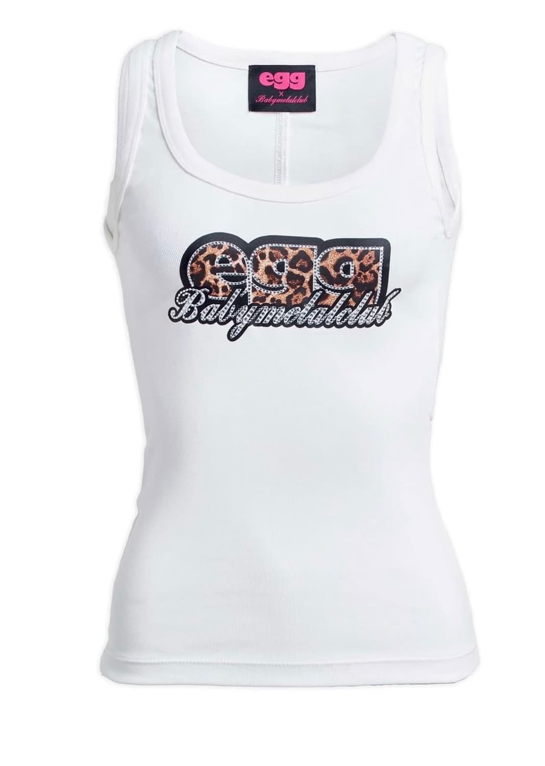 베이비메탈클럽 라인스톤 슬리브리스 탑 흰색 상품이미지1