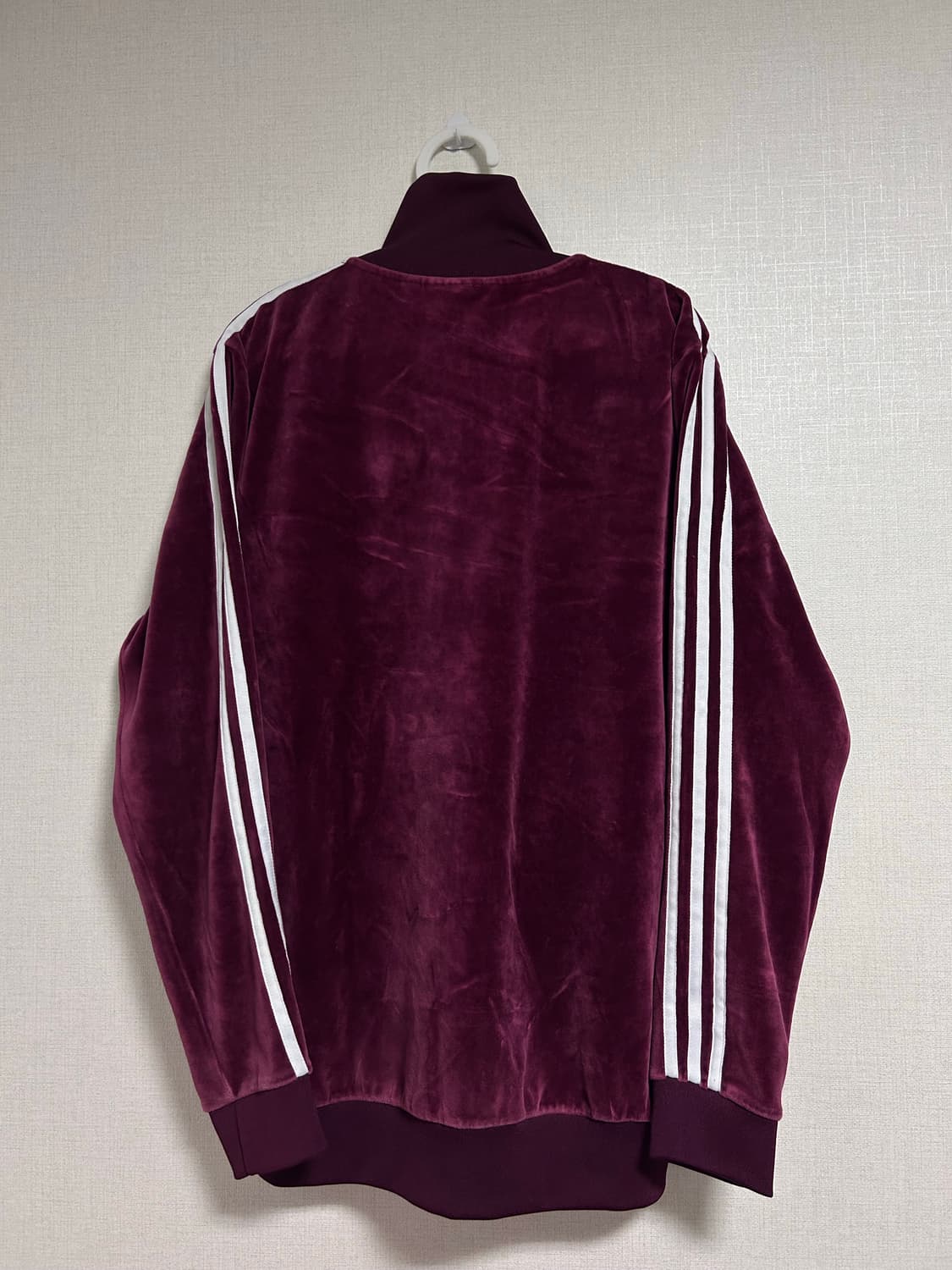 아디다스 대장 파이어버드 벨루어 벨벳 져지 버건디 레드 M  상품이미지8