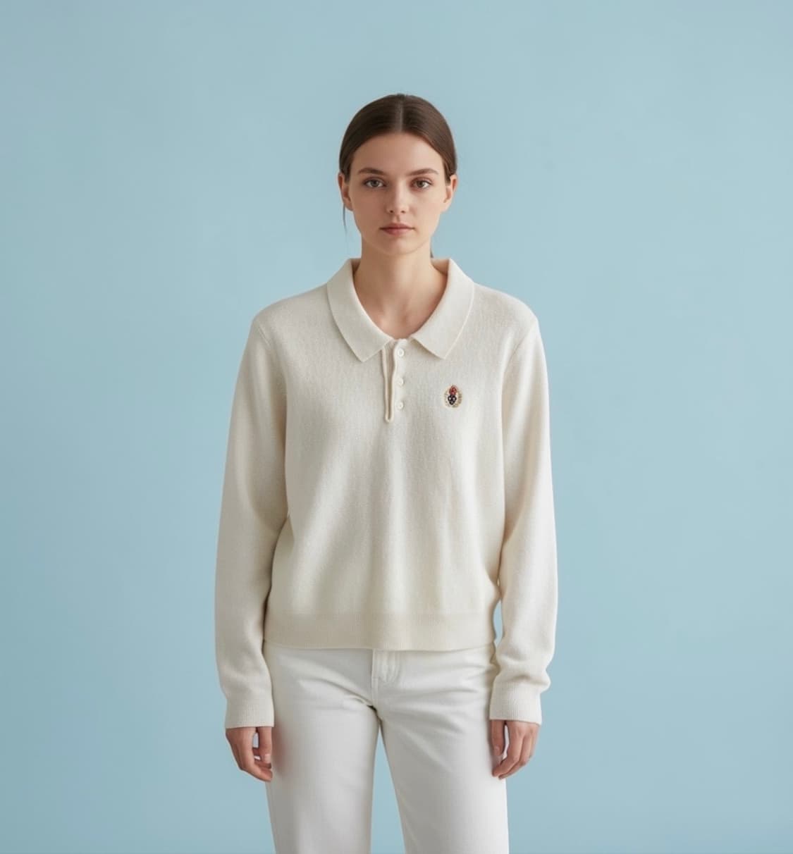 S/ 헤리티지플로스 캐시미어 블랜딩 폴로 니트 상품이미지1