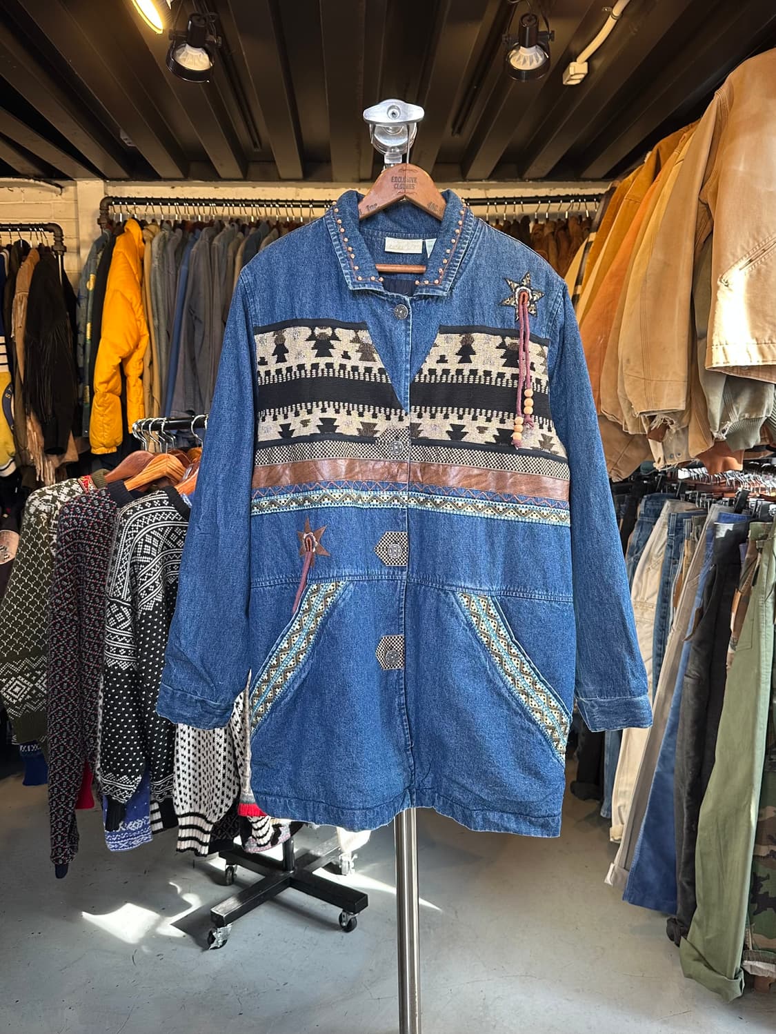 Unknown 오리엔탈 아즈텍 에스닉 데님 자켓 상품이미지1
