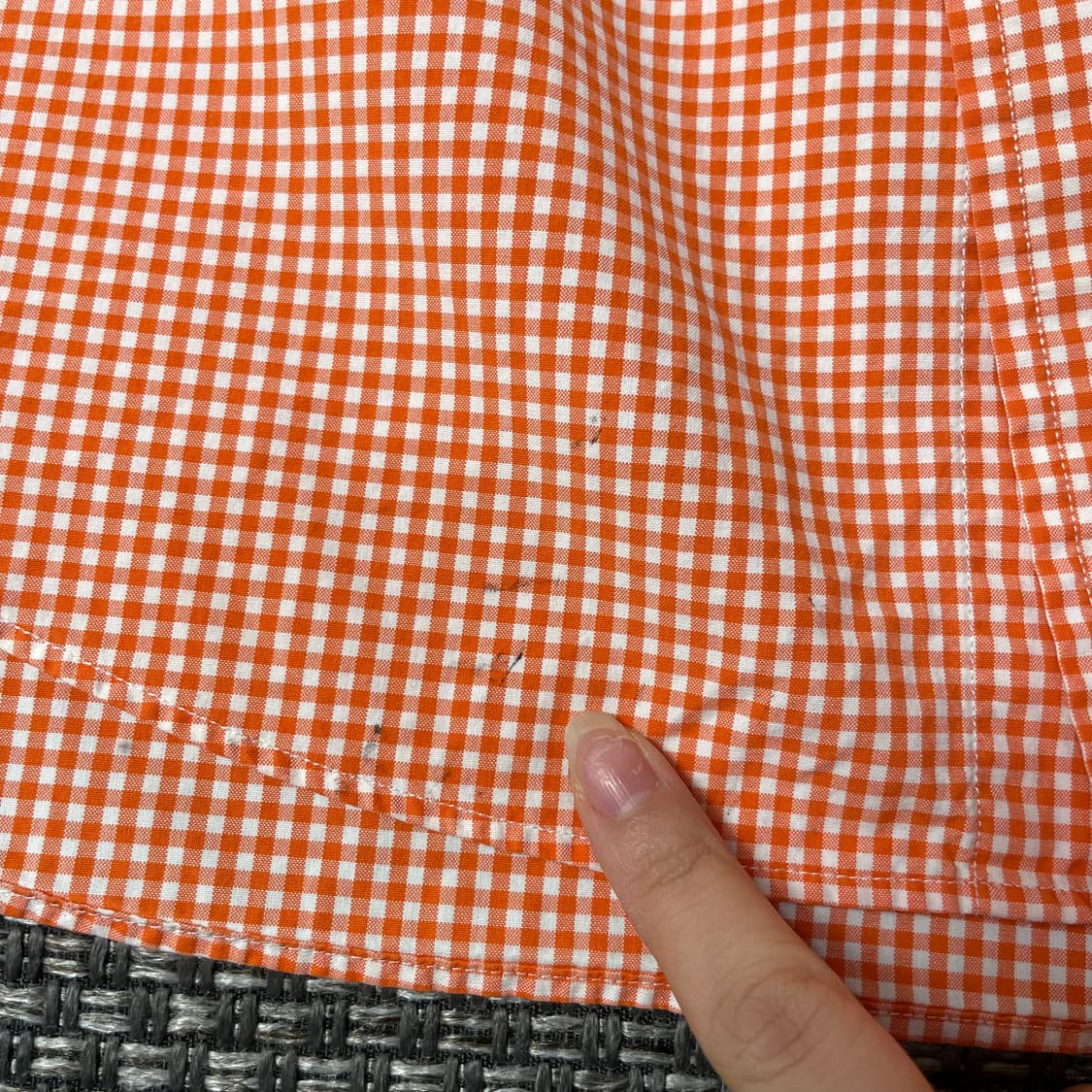 폴로랄프로렌 그린포니 오렌지 마이크로 체크 긴팔 셔츠 커스텀핏 M 상품이미지5