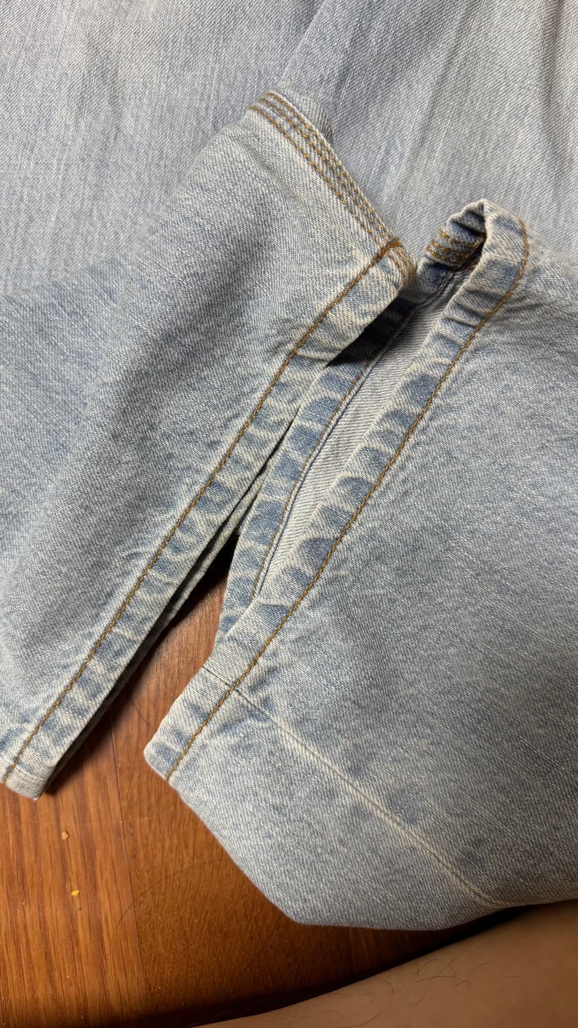 노운 벨티드 데님팬츠 라이트블루 0사이즈 상품이미지6