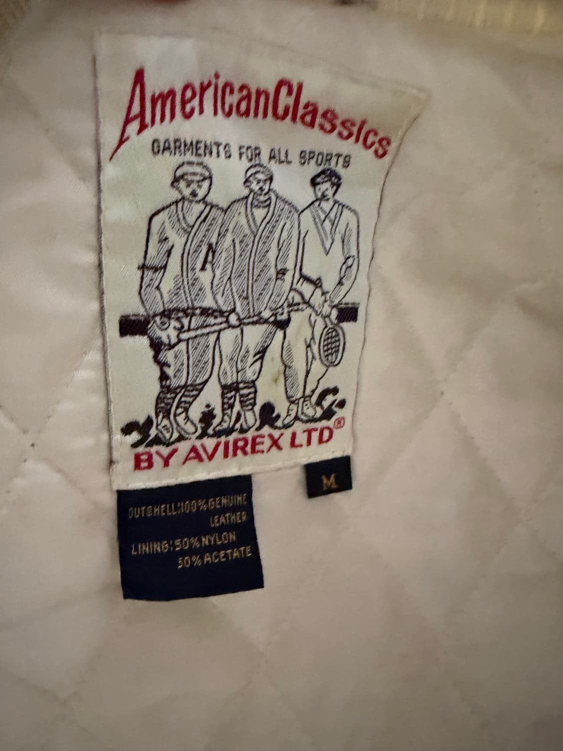 아비렉스 가죽자켓 화이트 m 상품이미지3