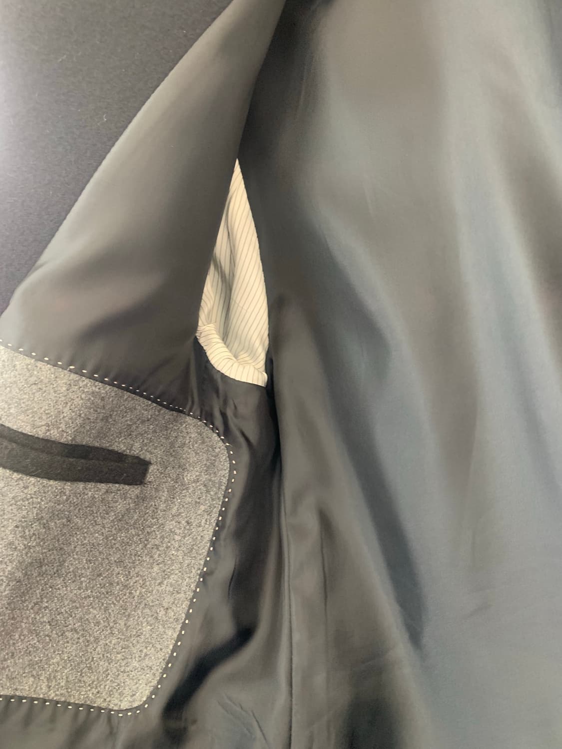 커스텀멜로우 더블코트 다크네이비 상품이미지5