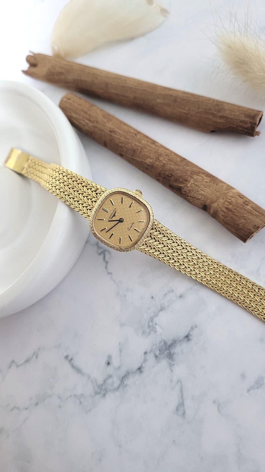 [특가상품]정품 론진 골드 플레이트 빈티지 여성용 쿼츠시계 상품이미지2